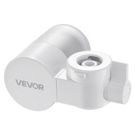 VEVOR Faucet Mount Water Filter, Horizontal Water Purifier for Sink Tap, Carbon Fiber Filter, Removes Chlorine Lead with 3 Filters